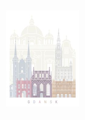 GDANSK SKYLINE POSTER 