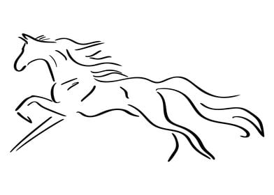 Horse Line Art Minimal