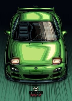 Mazda RX7 JDM Green
