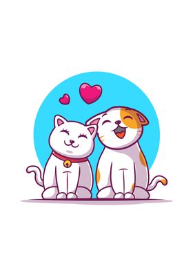 Couple Of Cat Cartoon