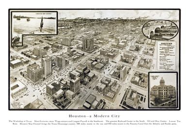 Houston Texas old map