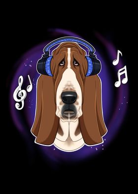 Music Lover I Basset Hound