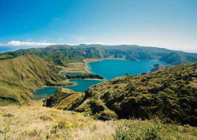 Blue lake in Azores