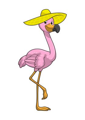 Flamingo Beach Hat' Poster by Markus 