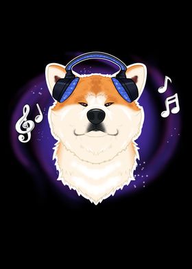 Music Lover I Akita Inu