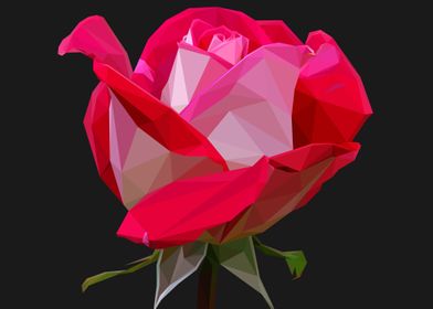 Pink Rose Lowpoly