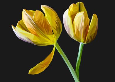 Yellow Tulips Lowpoly