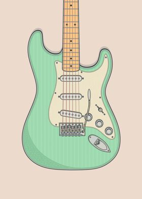 Surf Green Strat Guitar