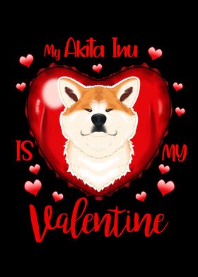 Akita Inu Valentines Day