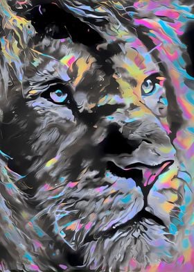 Abstract Psychedelic Lion