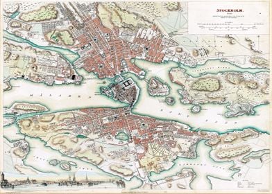 Plan of Stockholm  1836