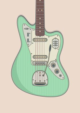 Surf Green Jag Guitar