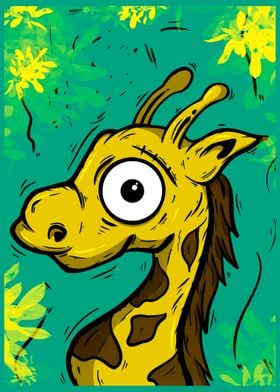 Giraffe with big eyes