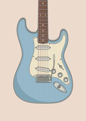 Ice Blue Strat Guitar