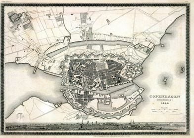 Plan of Copenhagen  1844