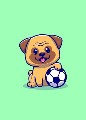 Cute dog playing ball