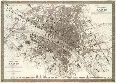 Plan of Paris  1860