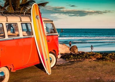 Van on the beach