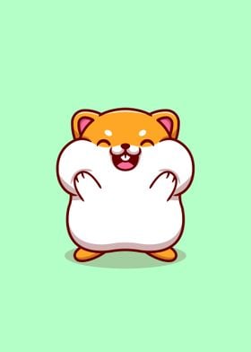 Cute hamster holding