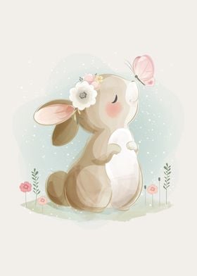 Cute Bunny Playing