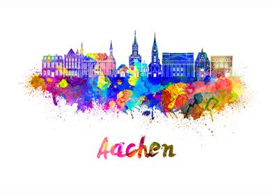 Aachen skyline poster