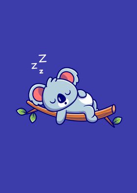 Cute koala sleeping