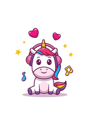 Cute Unicorn Sitting