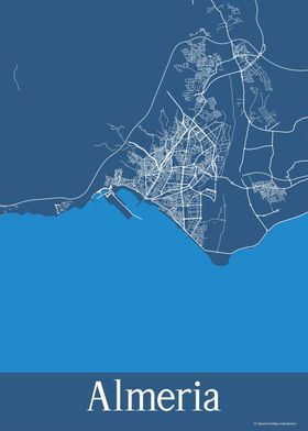 Almeria Spain Blue Map