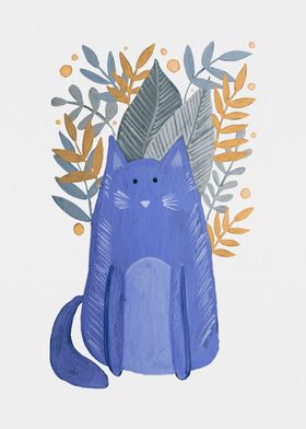 Purple Cat and foliage 