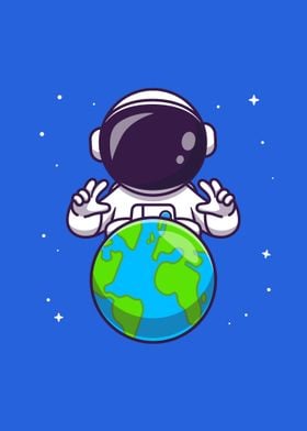 astronaut with earth