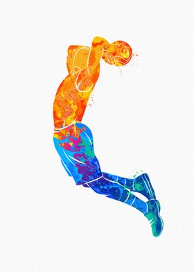 Abstract basketball player