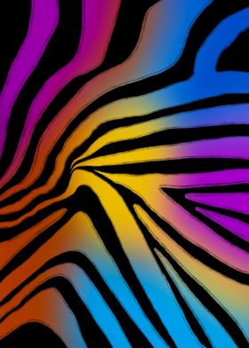 Zebra and rainbow motif