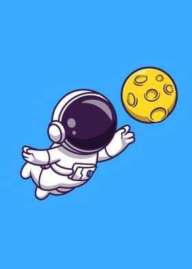 Astronaut catching moon