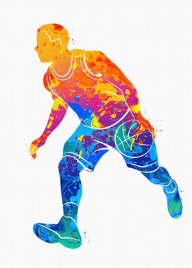 Abstract basketball player