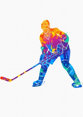 Abstract hockey player