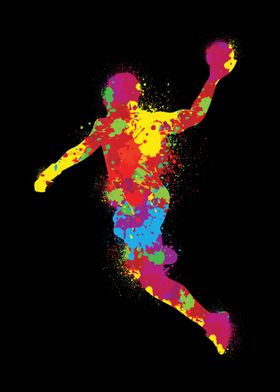 Colorful Handball Player