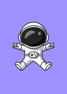 Cute astronaut jumping