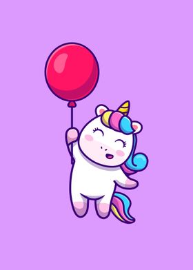 unicorn floating