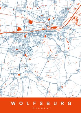 WOLFSBURG Map GERMANY 