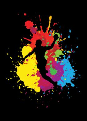 Colorful Handball Player
