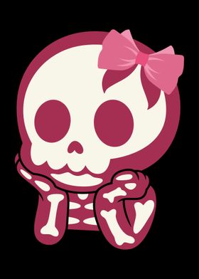 Girls Skull Xray Pink