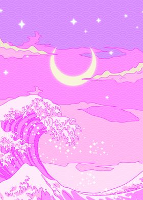 Great Wave Off Pink Night