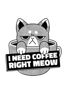 Angry cat coffee drink