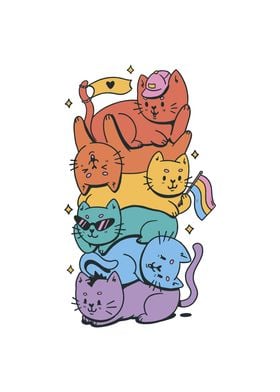 Lgbtq cats cartoon design