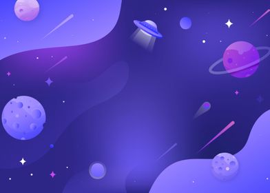 Cartoon galaxy background 