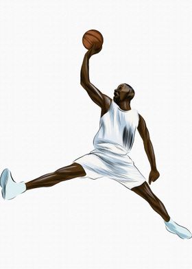 Abstract basketball player