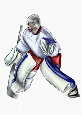 Abstract hockey player