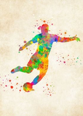 Football watercolor player