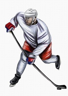 Abstract hockey player