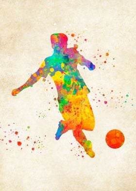 Football player watercolor